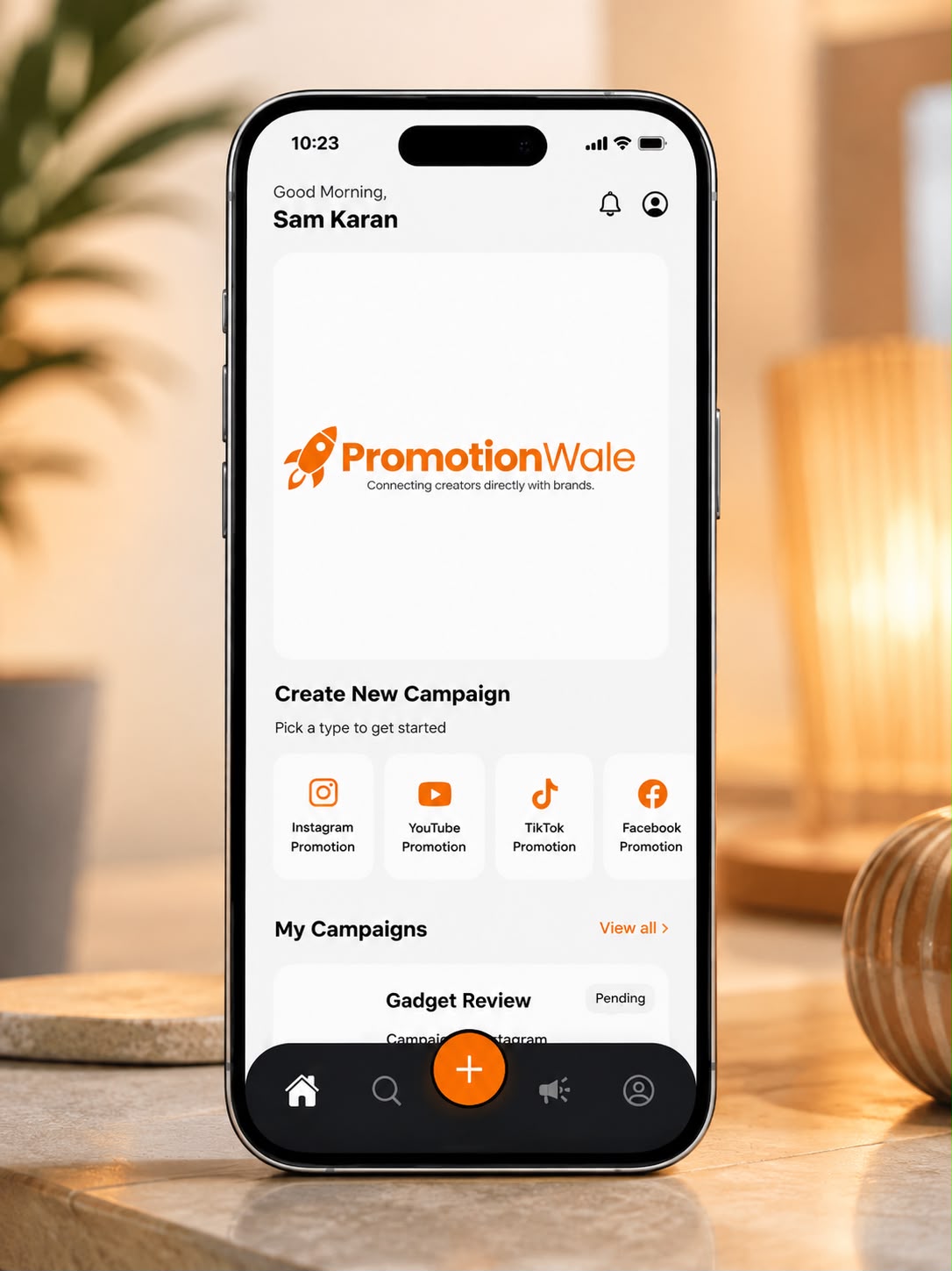 PromotionWale Client app screen